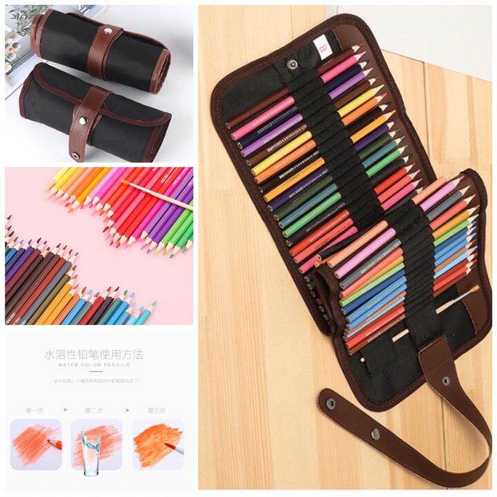 color-pencil-36-colour-เซตสีไม้-36-แท่ง-ใช้ระบายแบบ-สีน้ำ-ฟรี-กล่องผ้าม้วน-ดินสอ-2b-จำนวน-12-แท่ง-สีไม้-ดินสอสี-สีน้ำ