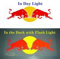 Glow in the Dark สติ๊กเกอร์ติดรถกระทิงแดงเรดบูลสะท้อนแสง ยาว 9.75นิ้ว RedBull Reflextive self Adhesive Decal Car Sticker