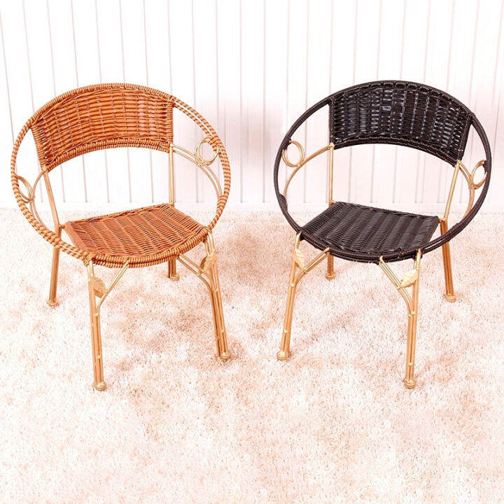 Rattan Stool Rattan Chair Small Rattan Chair Home Short Stool Armchair