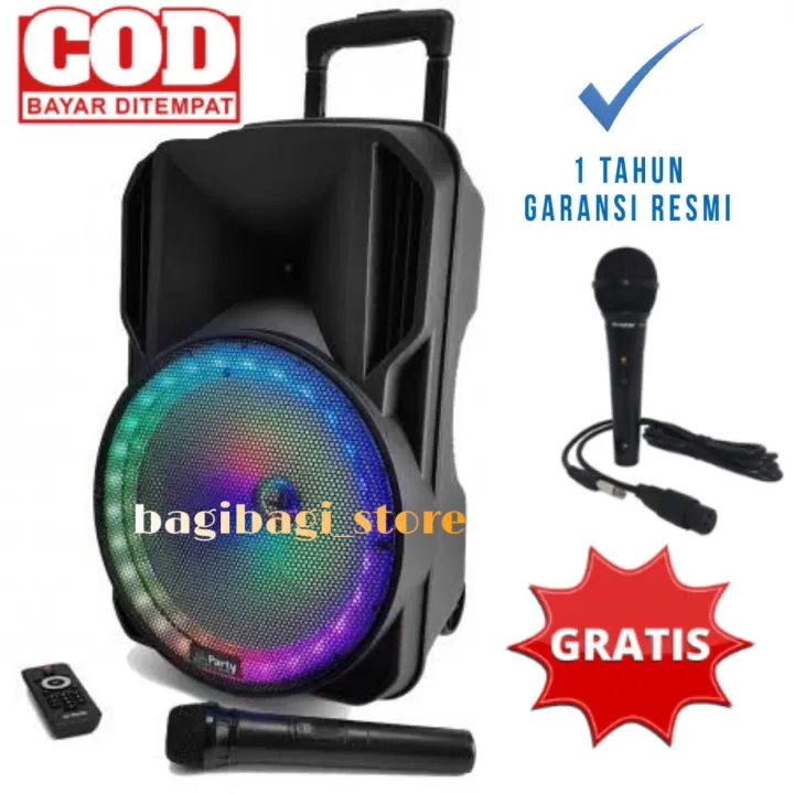 SPEAKER BLUETOOTH KARAOKE DAN MIC FULL BASS MURAH KM 338/SPEAKER AKTIF