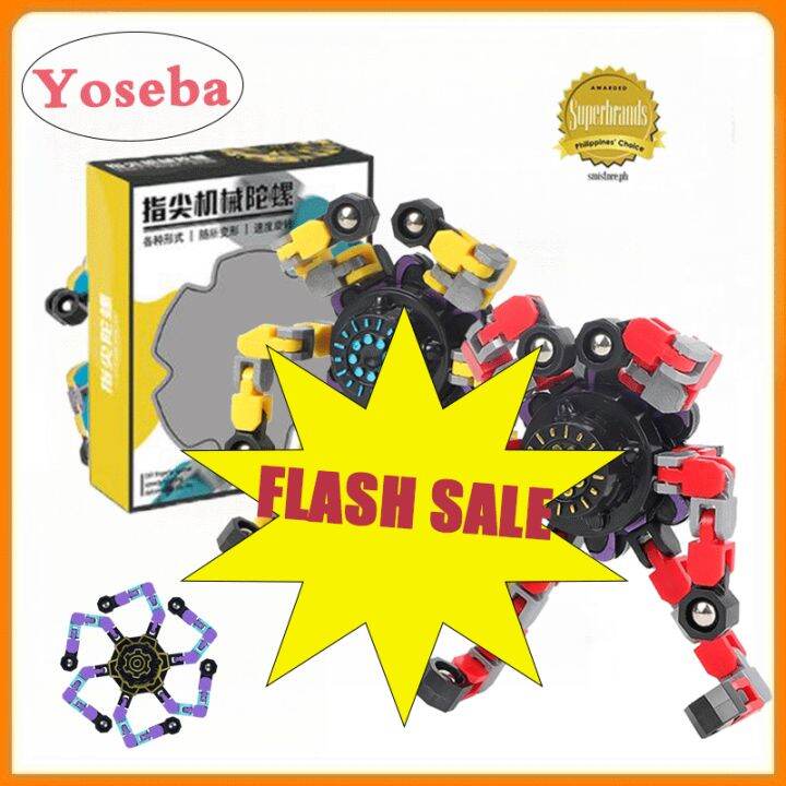 Yoseba Toys For Kids Transformable Fingertip Gyro Luminous Rotating