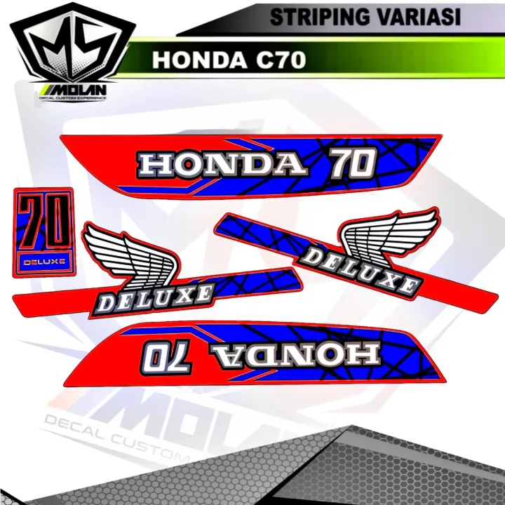 Sticker Striping Variasi Honda C70 Deluxe /Honda Bebek 70 /Honda Bektu ...