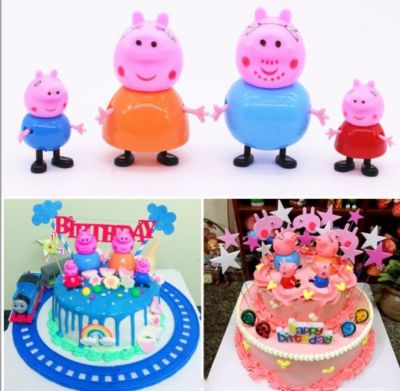 โมเดลตกแต่งเค้กครอบครัวหมู​ peppa pig