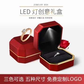 Yescom Luxury Heart Shape LED Ring Box Jewelry Wedding Engagement Proposal  Light Case - Walmart.com