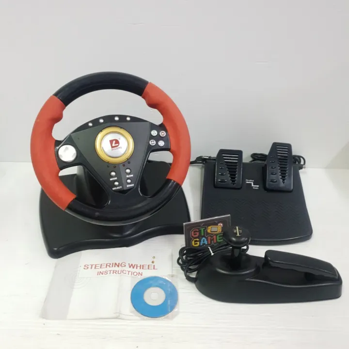 DILONG Steering Wheel PS2,PS3,PC,USB 🎮 P3808 🏎🏁 Racing Wheel 📟 Set 90
