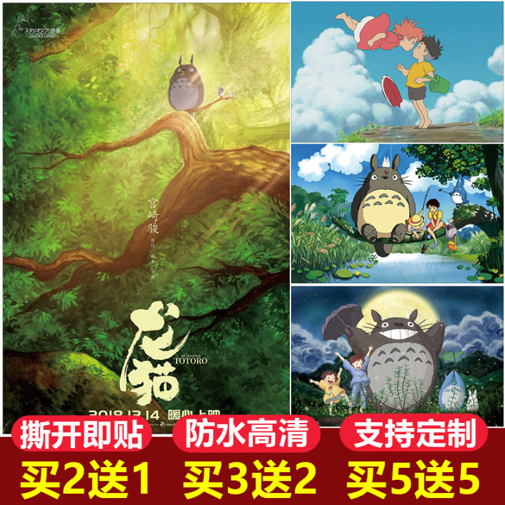 Hayao Miyazaki Animation Animation Poster Wall Stickers Totoro Spirited  Away Dormitory Bedroom Room Self-Adhesive Stickers | Lazada