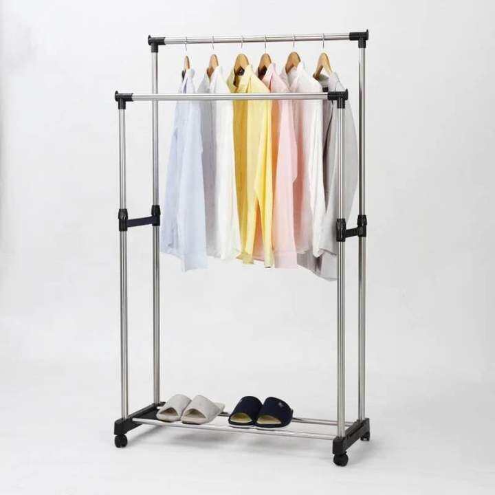 Double Pole Telescopic Clothesrack Good Quality Bar Clothes Hanger ...