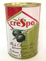 Crespo Whole Black Olives 397g (มะกอกดำในน้ำเกลือ)