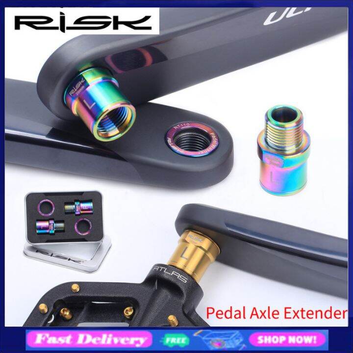 RISK Titanium Ti Bike Pedal Axle Extender Bicycle Pedal Extension Bolts
