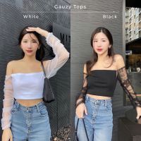 Gauzy Top Black / White