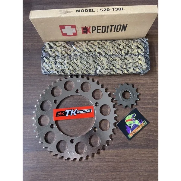 TK Racing Original + Rantai Gold 520 Expedition Gear Set Ninja 250
