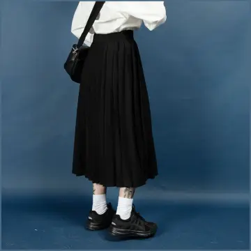 Japanese pleated outlet maxi skirt