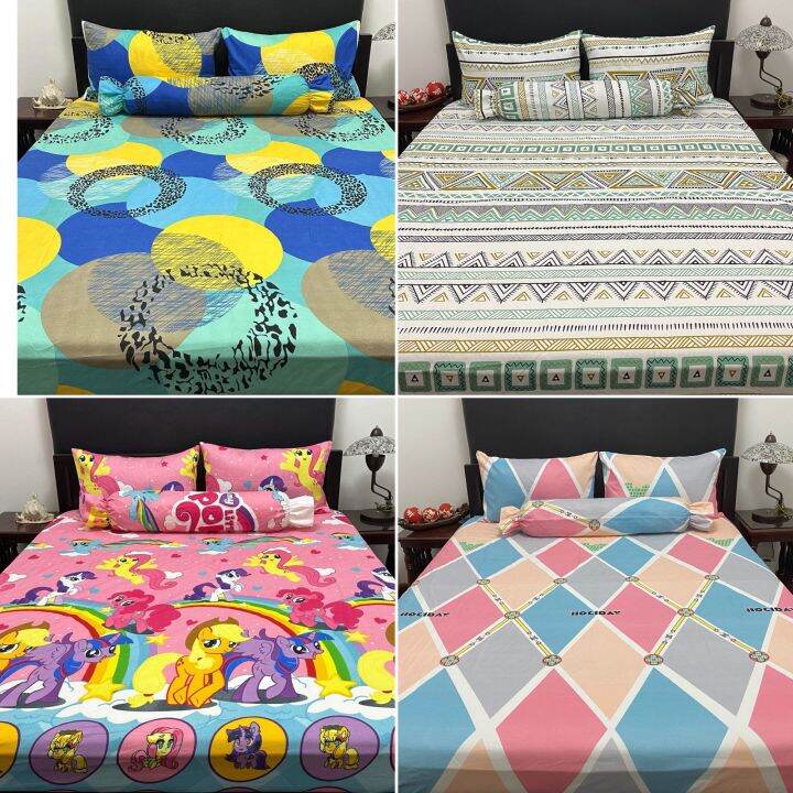 New Designs 3in1 Canadian Cotton Bedsheet with 2 Pillowcase Lazada PH