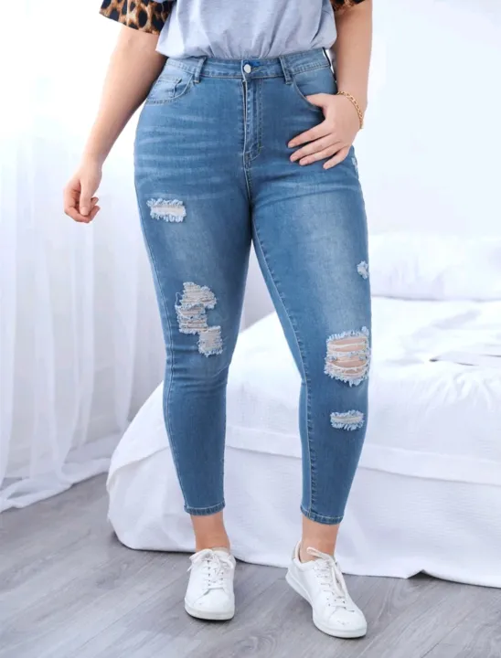 e.Luna Full Size High Waist Skinny Pants