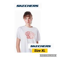 เสื้อยืด คอกลม แขนสั้น ผู้หญิง sketchers เสื้อออกกำลังกาย size XL ทรงหลวง ใส่สบาย ระบายอากาศ ของแท้ 100%