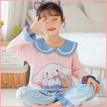 Sanrio Hello Kitty Girls Pajamas Cinnamoroll Cotton Nightwear Sleepwear  Anime Cute Long Sleeve Spring Autumn Children's Homewear 