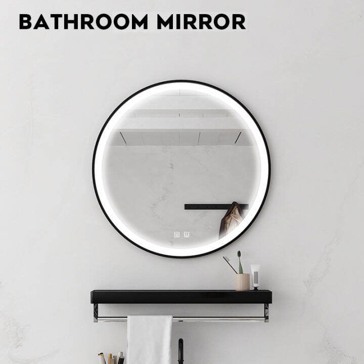 round led mirror for bathroom smart toilet washbasin 3color dimming