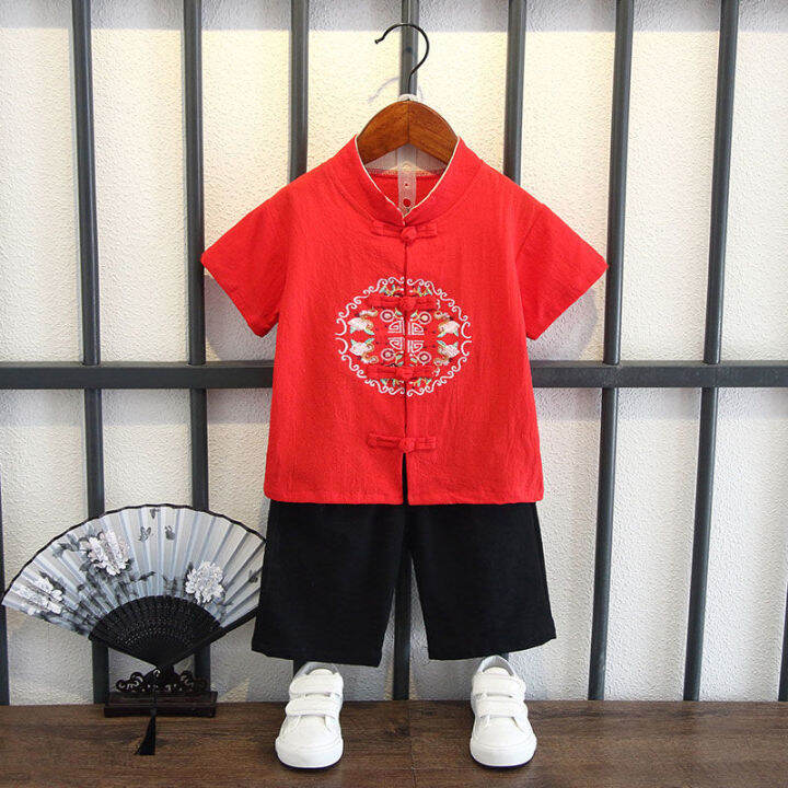 Chinese Style Children's Clothing Boys' Short-Sleeved Suit Chinese ...