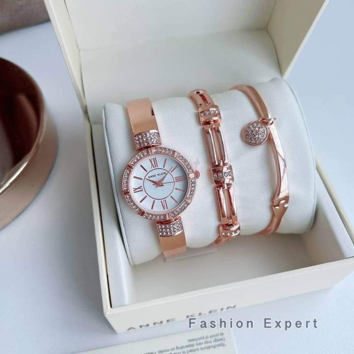 ของแท้100-นาฬิกาข้อมือ-anne-klein-womens-premium-crystal-accented-watch-and-bracelet-set