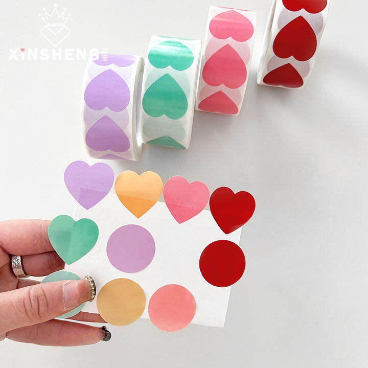 Xinyi Card Sticker Sealed Sticker Colorful Self-Adhesive Heart-Shaped round Flower Bouquet ...