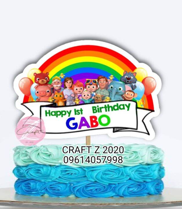 cocomelon rainbow personalized Cake topper decoration | Lazada PH