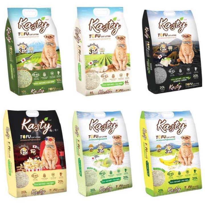 Kasty tofu cat litter แคสตี้ทรายแมวเต้าหู้ธรรมชาติ 100 ขนาด 6 ลิตร จับ