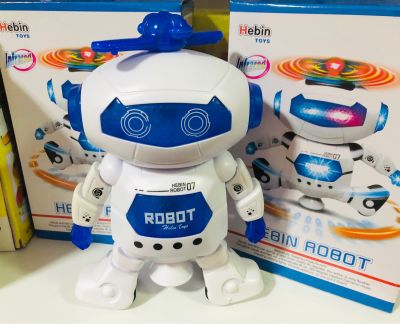 หุ่นยนต์ Hebin robot 07 มีเสียงมีไฟเคลื่อนที่ได้ หุ่นยนต์ของเล่น