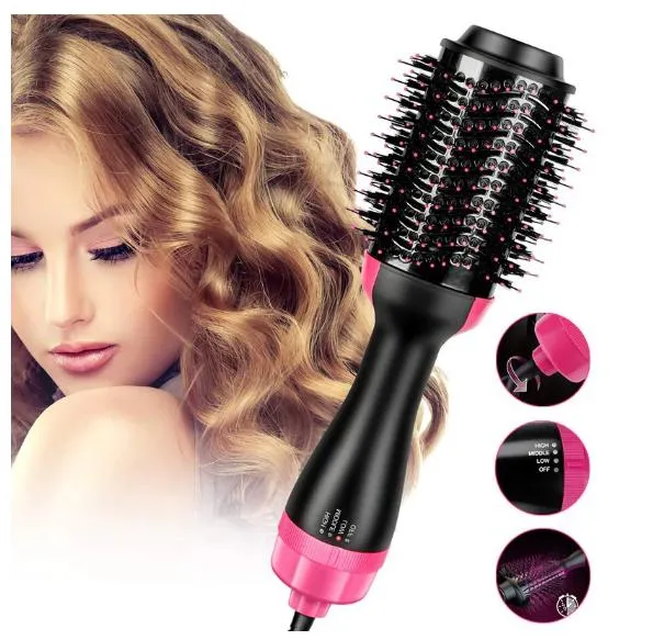New Version Electric Hair Dryer Blow Dryer Hair Curling Iron Rotating Brush  2 IN 1 Tool 220v available EU plug comb tool for household | Lazada PH
