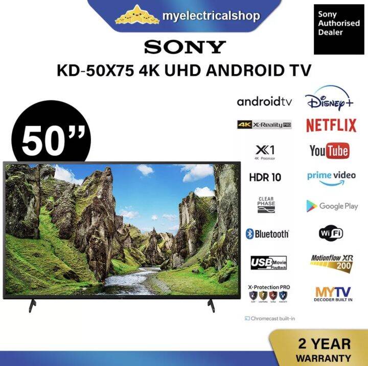 Sony 50 Inch 4K UHD Android TV KD50X75 HDR10 Google Play Store Netflix