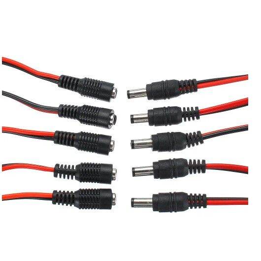 5 pcs Male DC +5pcs Female DC Power Supply Wire Jack Plug Wire Connector CCTV Security Lazada PH