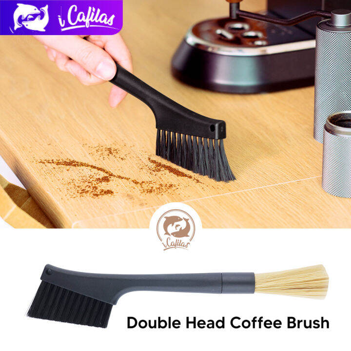 【i Cafilas】Professional Coffee Grinder Cleaning Brush Tool Double Head