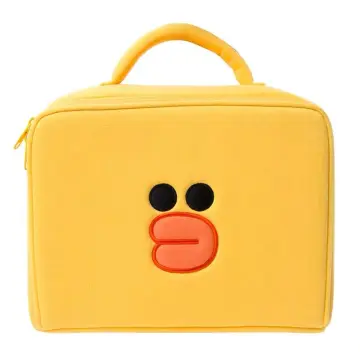 NEW Cute LINE FRIENDS Mediheal Brown Bear Yellow Pouch Bag Makeup Travel  Pens