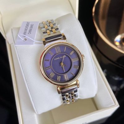 👑ของแท้ 100%👑 Anne Klein Womens AK/2159 NVTT Two- Tone Bracelet Watch