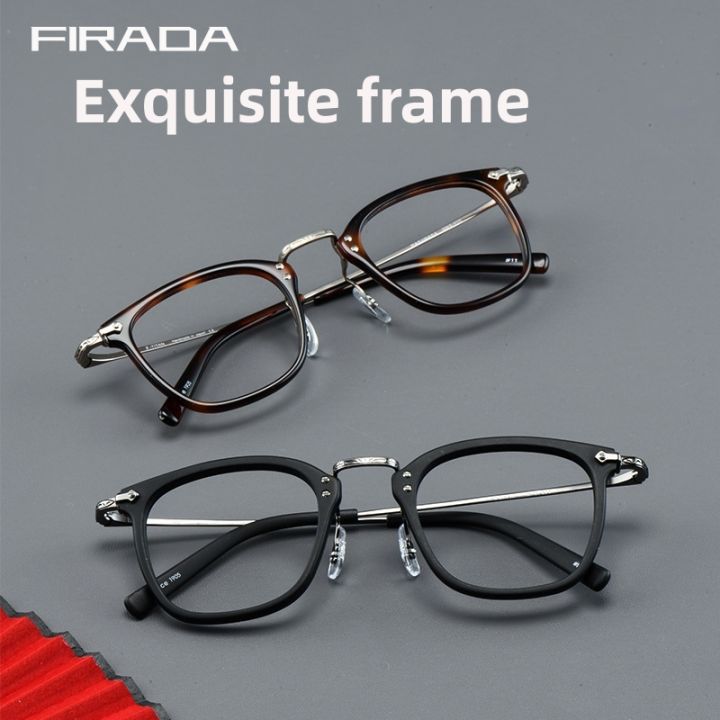 FIFADA 2023 Men's Luxury Retro Square Pure Titanium Acetate Fiber ...