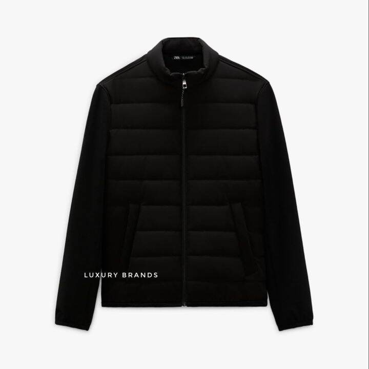 Jacket Bomber ZARA MAN Puffer Technical Bomber Jacket Black Lazada