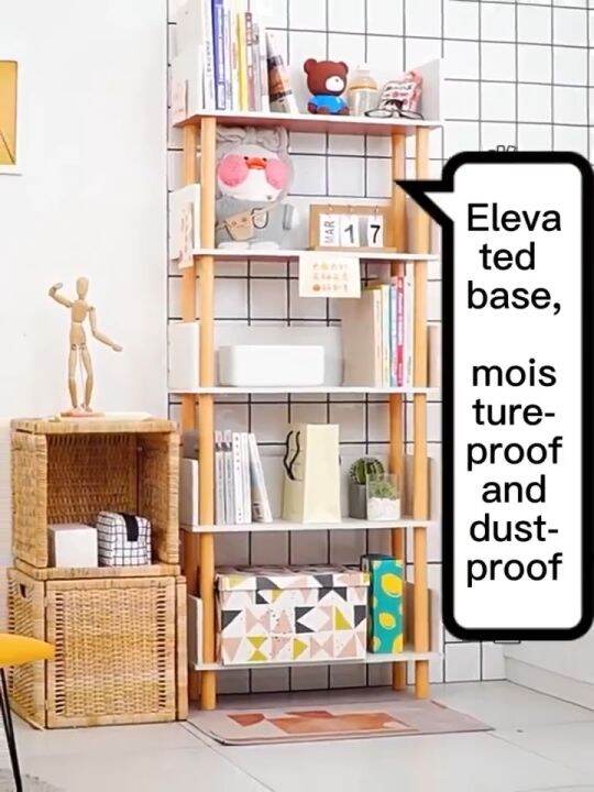 Wooden Book Shelf Organizer 3/4/5 Layers for Children Study Book Rack