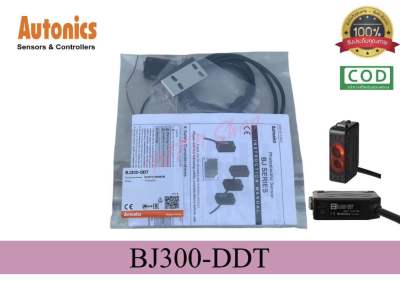 AUTONICS&nbsp; BJ300-DDT PHOTOELECTRIC SENSOR, 0-300mm, NPN OPEN COLLECTOR Sensing distance, Light &amp; Dark On, NPN Output, 12-24 VDC.