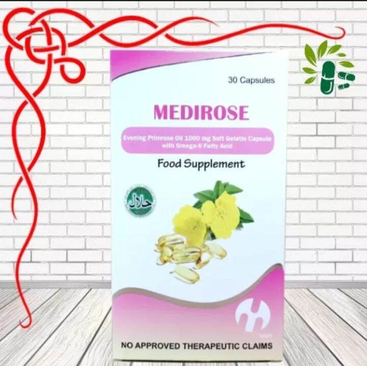 MEDIROSE EVENING PRIMROSE OIL 1000mg SOFT GELATIN WITH OMEGA6 FATTY