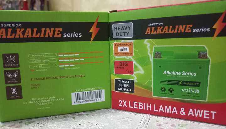 Aki motor Alkaline ATZ7S-BS | Lazada Indonesia