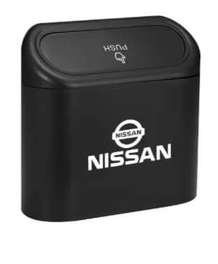 Car Trash Bin Hanging Vehicle Garbage Dust Case Storage Box Black Abs  Square push press type Trash Can Auto Interior Accessories For Nissan