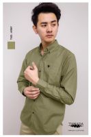 เสื้อเชิ๊ตชาย by TAWADA T020 (สีเขียวทหาร)