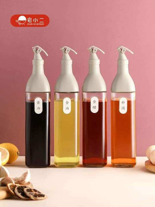Glass oil pot leak proof seasoning oil bottle soy sauce vinigar sesame