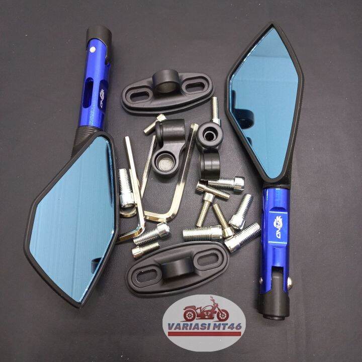 KACA SPION TOMOK WARNA BIRU RIZOMA/KACA SPION MOTOR VARIASI WARNA BIRU