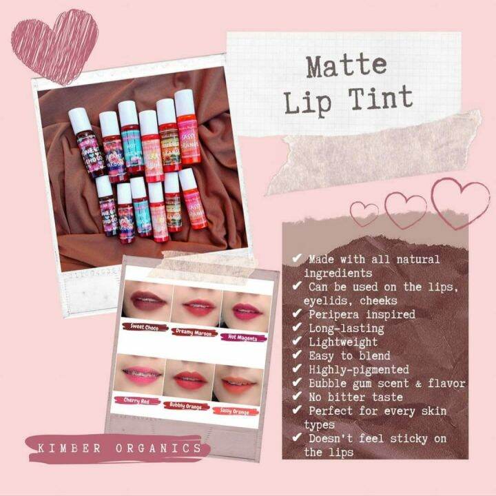 MATTE & POWDER MATTE LIP TINT 5ml by Kimber Organics Lazada PH