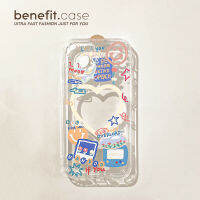 Benefit กรอบรูปลายการ์ตูนแนวญี่ปุ่นและเกาหลีลายกราฟฟิตีเหมาะสำหรับ iPhone 15 13PROMAX เคสมือถือ iphone12ใหม่ mini14promax ซิลิโคนใส11xs กันตกสำหรับผู้หญิง8PLUS