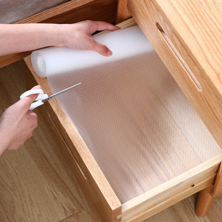 2 Rolls Waterproof Clear Shelf Drawer Liner Cabinet Non Slip Grip