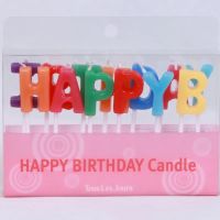 เทียนวันเกิด เทียนตัวอักษร happy birthday เทียนสี เทียนเกลียว ขนาด9*13*2 CM. เทียนเป่าเค้ก เทียนเฉลิมฉลอง เทียนปาร์ตี้