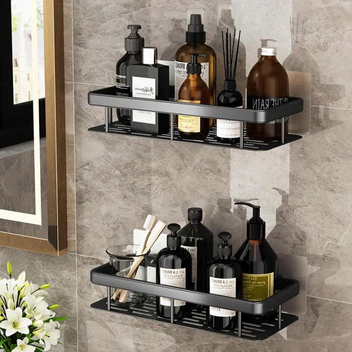 Luxury Bathroom Shelves Without Drilling RustProof Aluminum Shower Wall ...