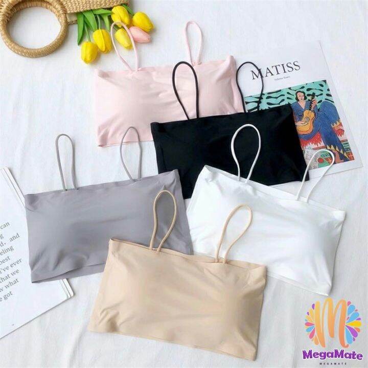 M.mate สปอร์ตบรา สายเดี่ยวแบบเกาะอก สายเดียว ผ้านิ่มเด้ง สีหวาน sports bra Lazada.co.th