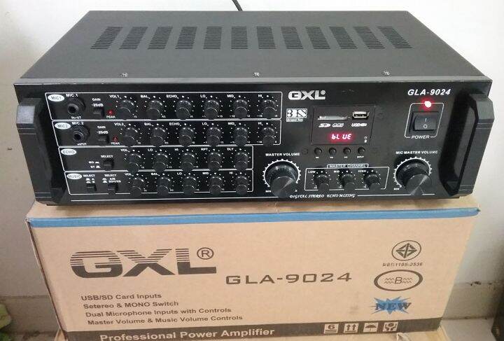 แอมป์ขยายเสียง-gxl-รุ่น-gl-9024-ฟังเพลงผ่าน-บูลทูธ-และ-usb-ได้-กำลังขับ-100-w-100-w-rms